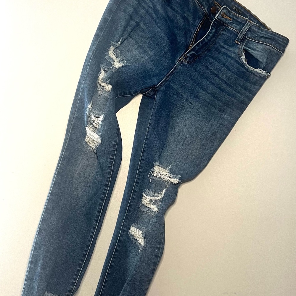 Judy Blue Women's Skinny Jeans - Distressed Blue